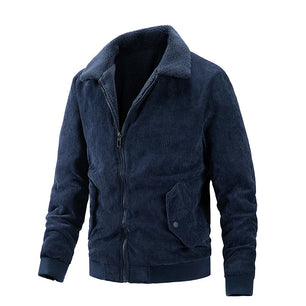 Men's Polyester Turn-Down Collar Long Sleeves Zipper Jacket