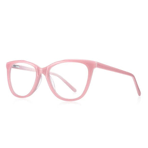 Kid's Cat Eye Acetate Frame Light Blocking Trendy Computer Glasses