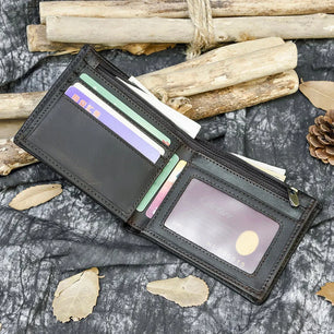 Men's Genuine Leather Solid Pattern Card Holder Trendy Wallets