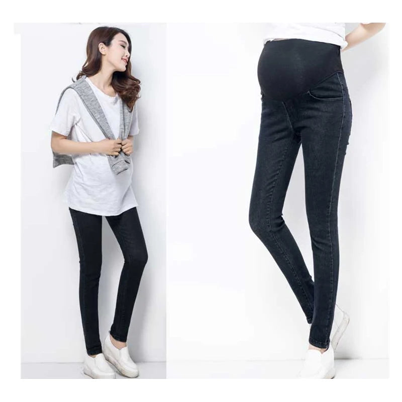 Women's Cotton High Waist Button Fly Closure Maternity Pants