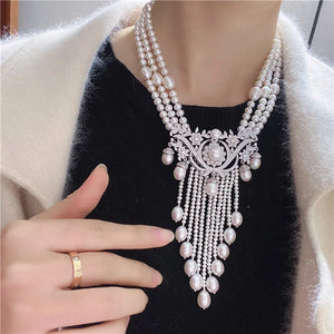 Women's Copper Cubic Zirconia Geometric Shaped Trendy Necklace