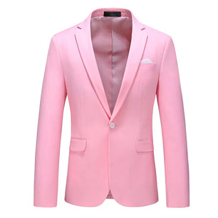 Men's Notched Polyester Long Sleeve Single Breasted Blazers Set