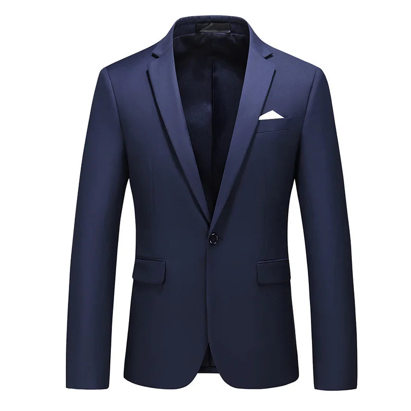 Men's Notched Polyester Long Sleeve Single Breasted Blazers Set