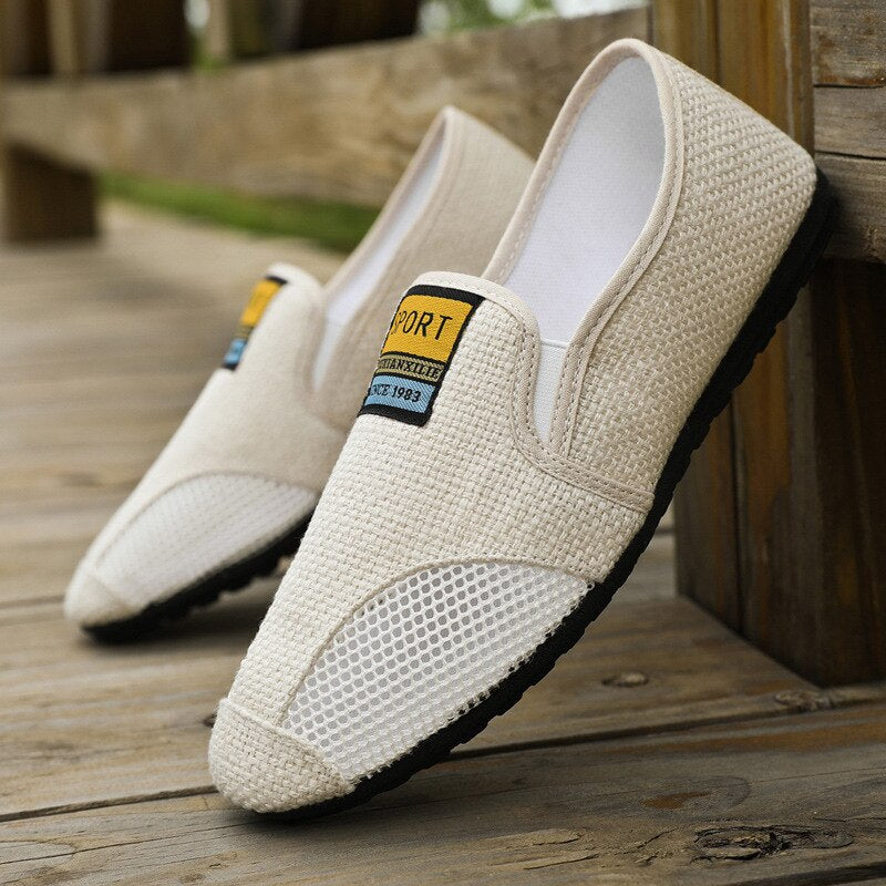 Men's Mesh Round Toe Slip-On Closure Breathable Casual Wear Shoes