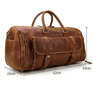 Men's Genuine Leather Zipper Closure Solid Pattern Shoulder Bag