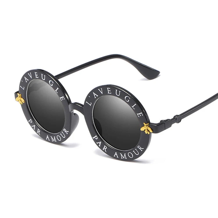 Women's Alloy Frame Acrylic Lens Round Shape UV400 Sunglasses