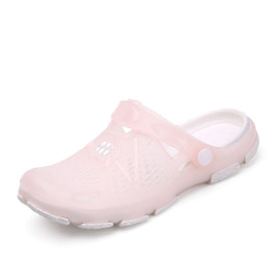 Women's Plastic Round Toe Slip-On Closure Flat Casual Wear Slippers