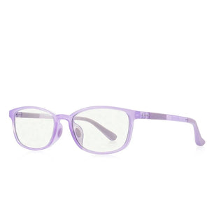 Kid's Plastic Titanium Frame Square Shaped Light Blocking Glasses