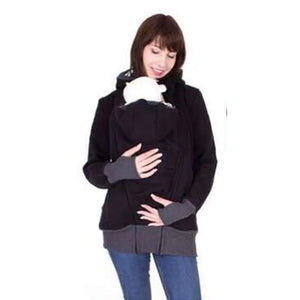 Women's Polyester Full Sleeves Solid Pattern Maternity Jacket