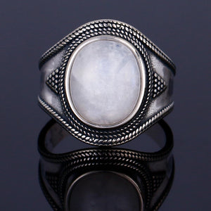 Women's 925 Sterling Silver Geometric Shape Retro Vintage Ring