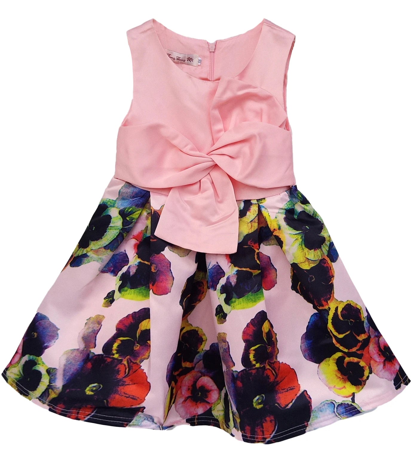 Kid's Girl Polyester Sleeveless Printed Pattern Princess Dress