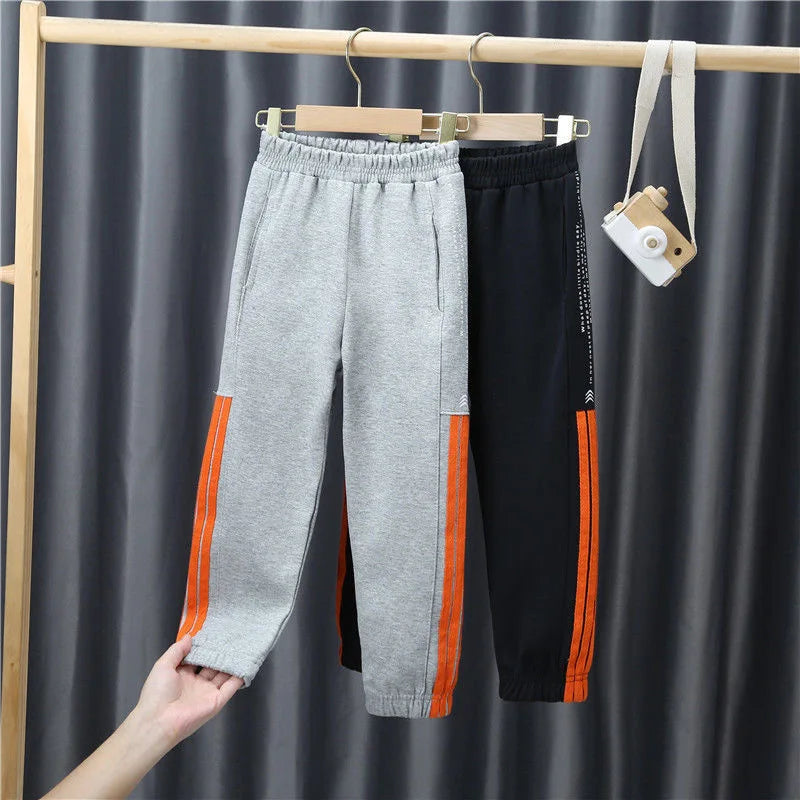 Kid's Polyester Mid Elastic Waist Closure Solid Pattern Trousers