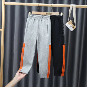 Kid's Polyester Mid Elastic Waist Closure Solid Pattern Trousers