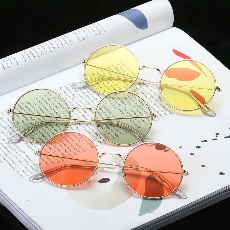 Women's Alloy Frame Polycarbonate Lens Round Shaped Sunglasses