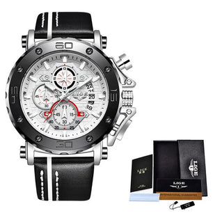 Men's Stainless Steel Round Shape Waterproof Luxury Quartz Watch