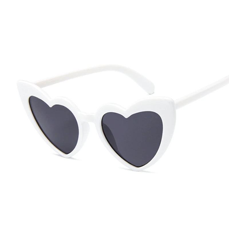 Women's Plastic Frame Acrylic Lens Heart Shape Vintage Sunglasses