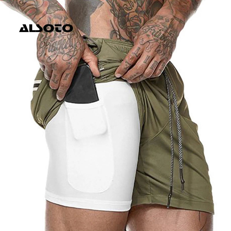 Men's Polyester Drawstring Closure Quick-Dry Swimwear Shorts