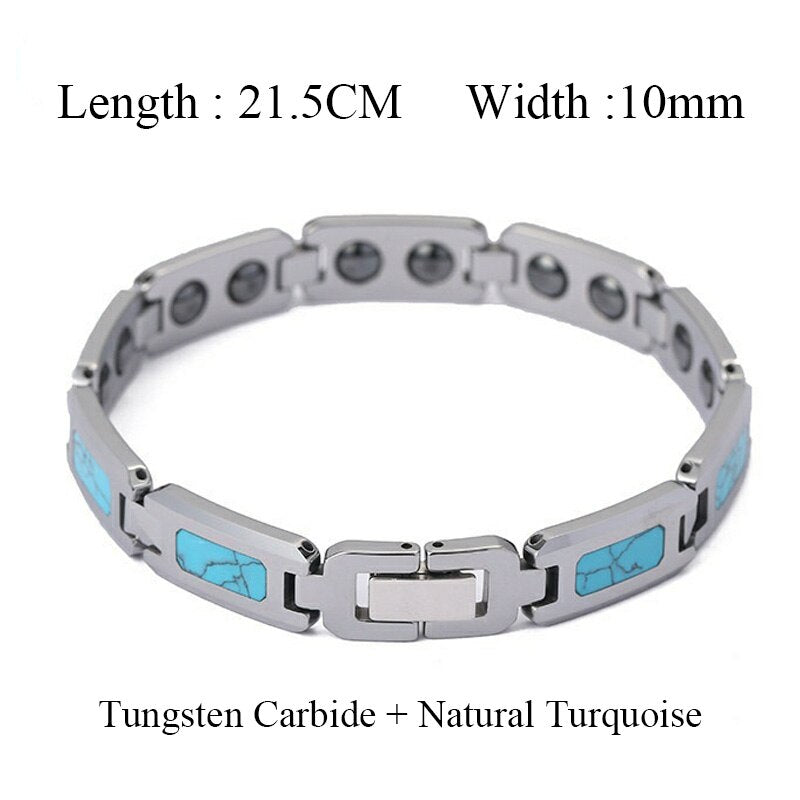 Men's Ceramic Stainless Steel Geometric Prong Setting Bracelet