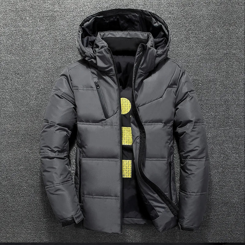 Men's Polyester Full Sleeves Zipper Closure Hooded Casual Jacket