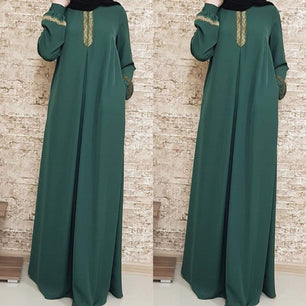 Women's Arabian Microfiber Long Sleeves Solid Elegant Abaya