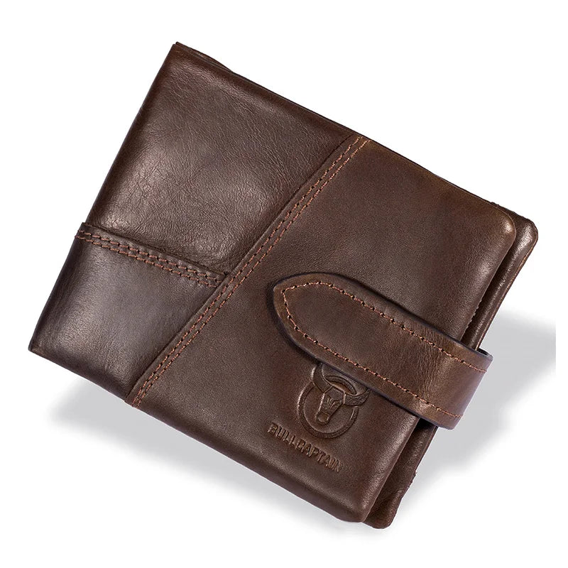 Men's Genuine Leather Card Holder Letter Pattern Trendy Wallets