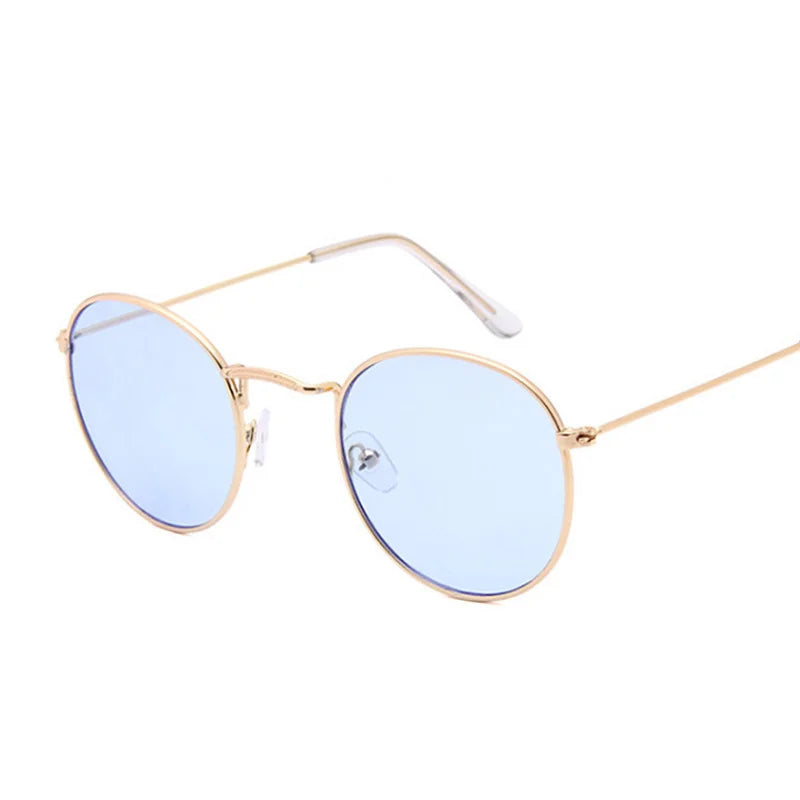 Women's Alloy Frame Acrylic Lens Oval Shaped Classic Sunglasses