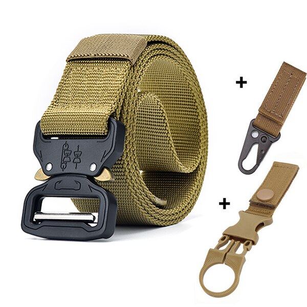 Men's Canvas Buckle Closure Solid Pattern Trendy Military Belts