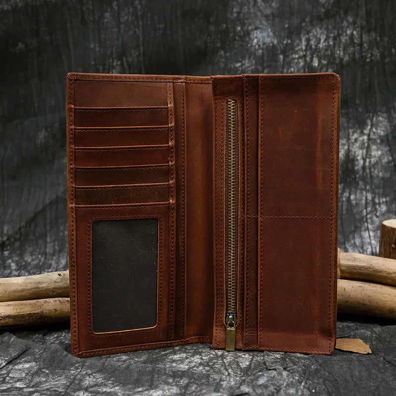 Men's Genuine Leather Solid Pattern Card Holder Casual Wallet