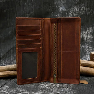 Men's Genuine Leather Solid Pattern Card Holder Casual Wallet