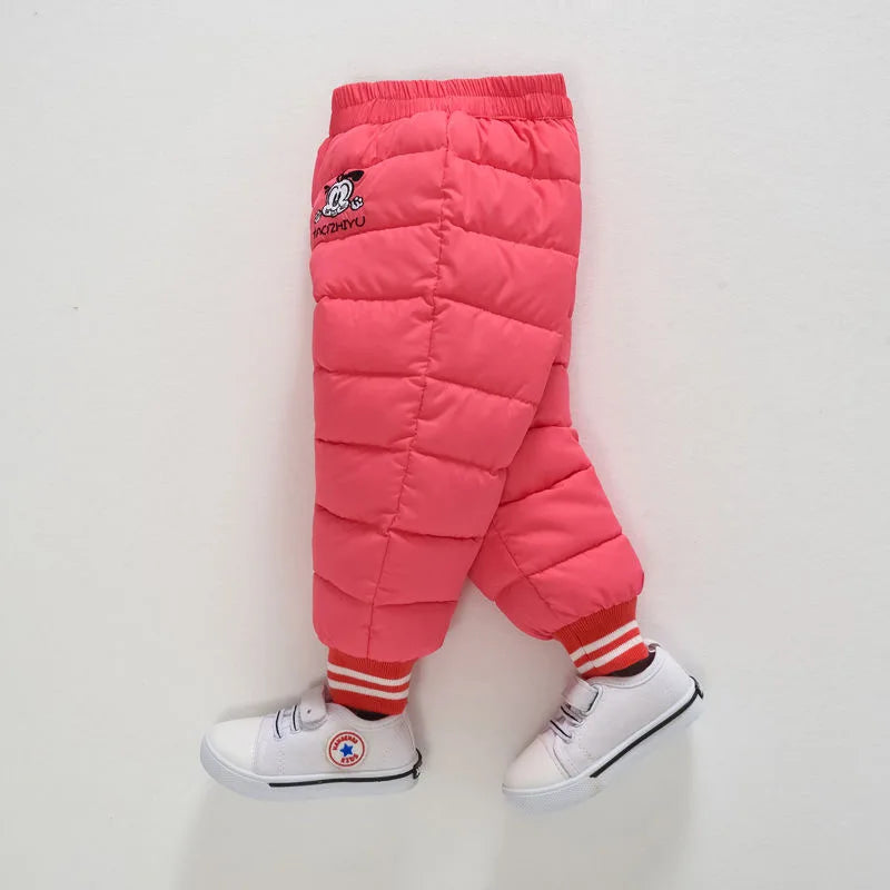 Kid's Polyester Elastic Waist Closure Solid Pattern Casual Trousers