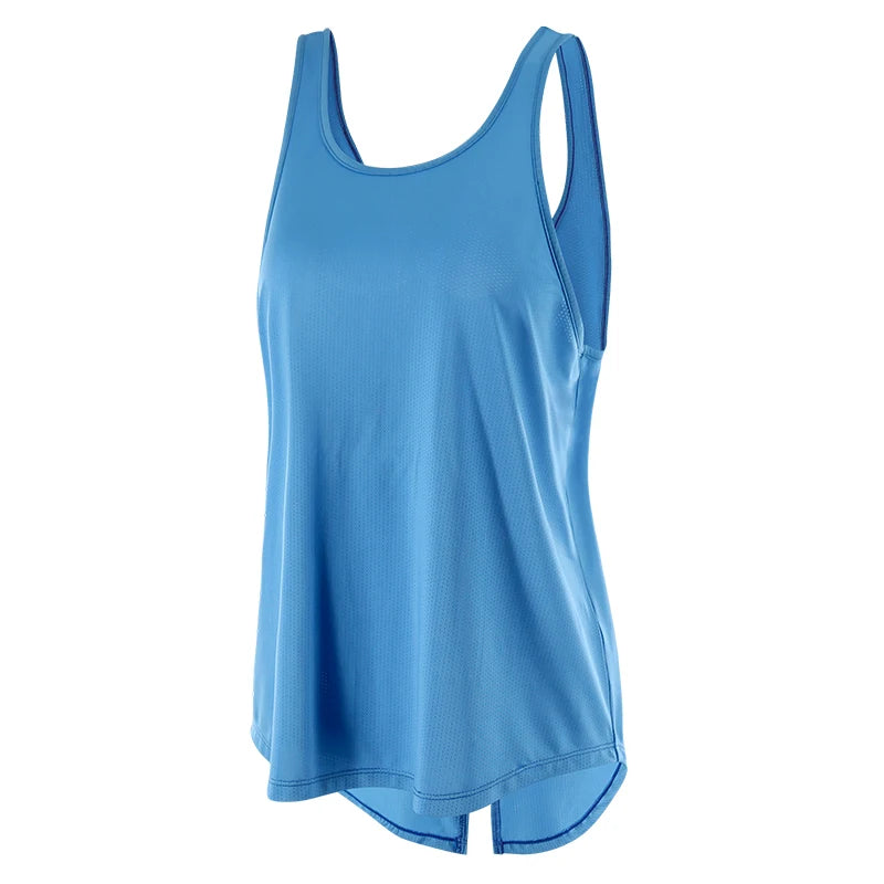 Women's Polyester O-Neck Sleeveless Fitness Yoga Workout Top