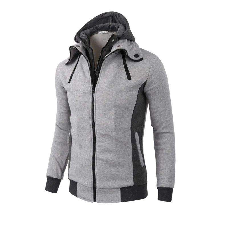 Men's Cotton Full Sleeves Zipper Closure Hooded Casual Sweater