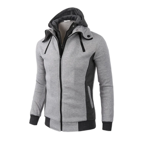 Men's Cotton Full Sleeves Zipper Closure Hooded Casual Sweater