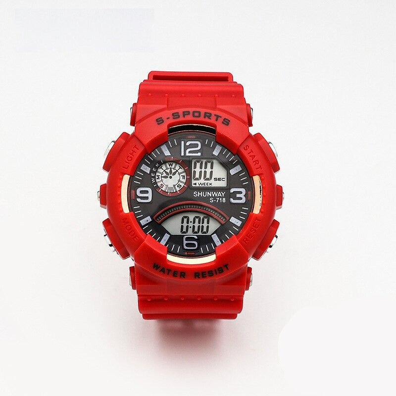 Men's Alloy Case Buckle Clasp Round Shaped Multifunction Watch