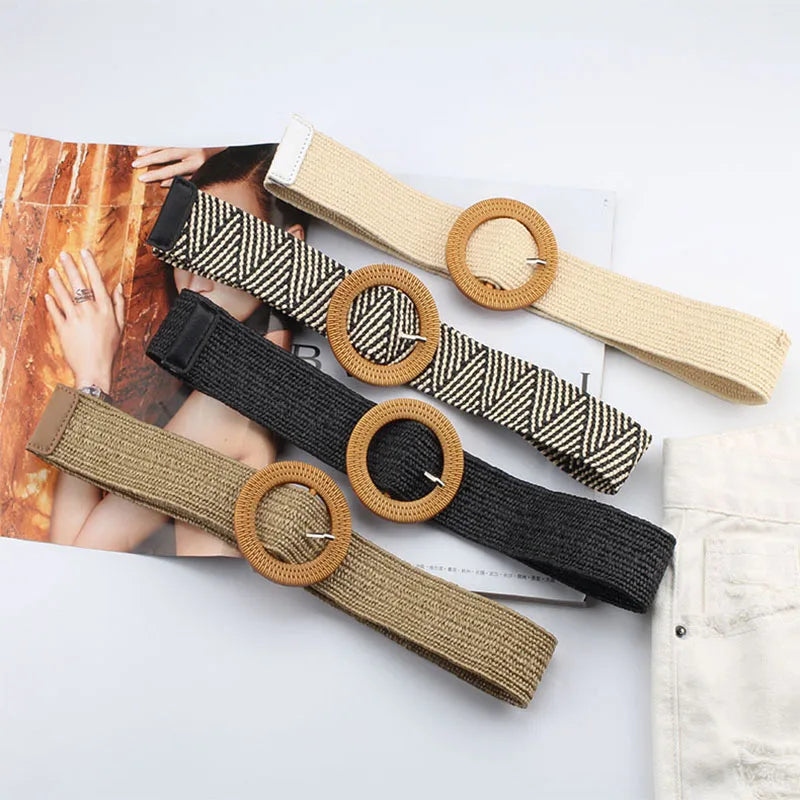 Women's Canvas Adjustable Strap Pin Buckle Closure Solid Belts