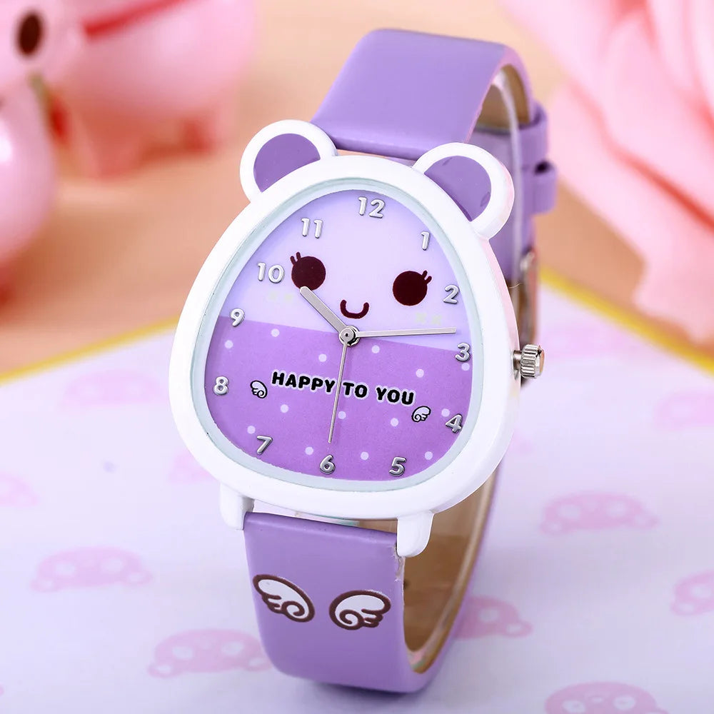 Kid's Alloy Frame Buckle Clasp Cartoon Shaped Automatic Watch