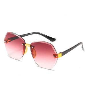 Kid's Polycarbonate Frame Polygon Shape Vintage Polygon Sunglasses