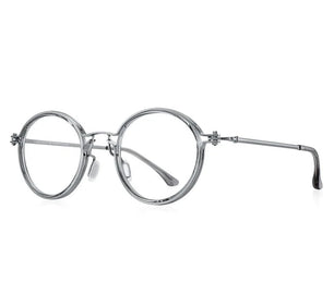 Men's Titanium Alloy Frame Full-Rim Round Shaped Trendy Glasses