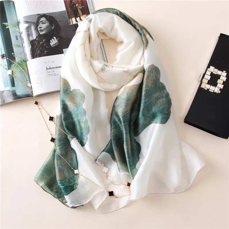 Women's Polyester Neck Wrap Printed Pattern Trendy Beach Scarves