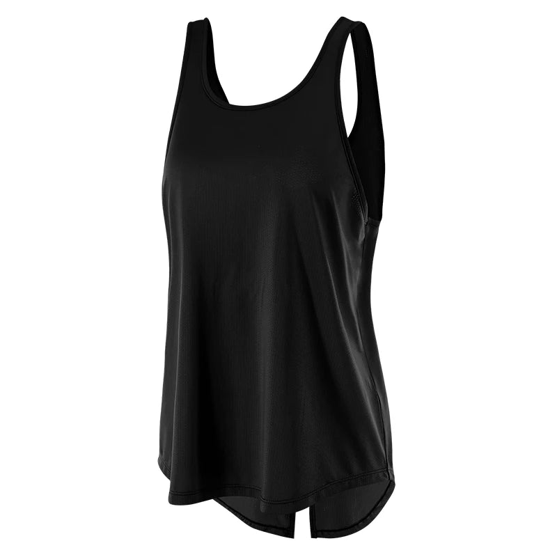 Women's Polyester O-Neck Sleeveless Fitness Yoga Workout Top