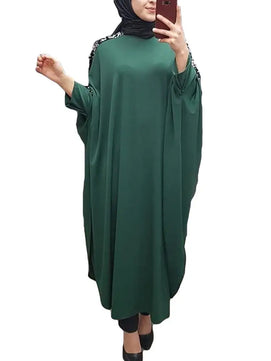 Women's Arabian Polyester Full Sleeve Sequined Pattern Abaya