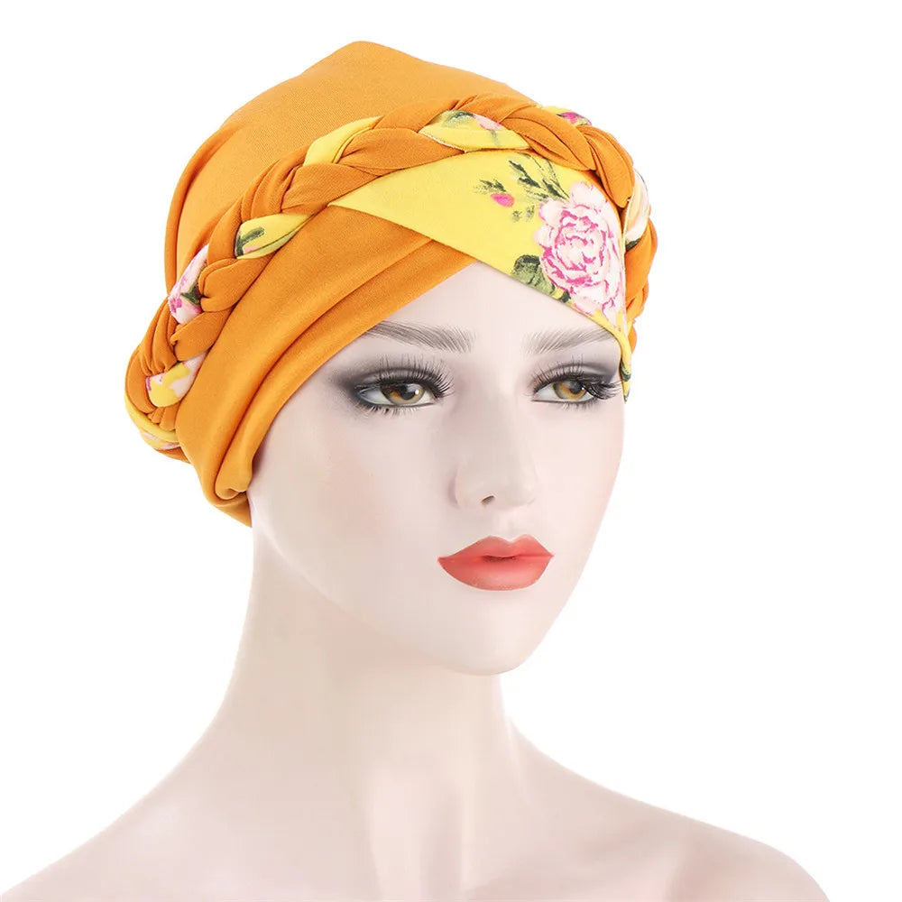 Women's Arabian Polyester Headwear Floral Pattern Casual Hijabs