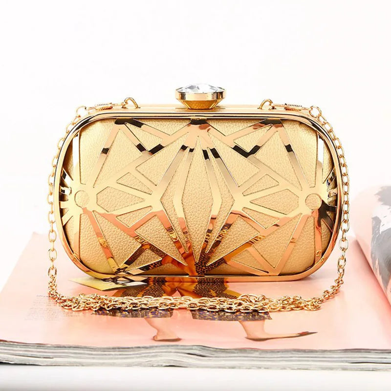 Women's PU Leather Hasp Closure Solid Pattern Wedding Clutch