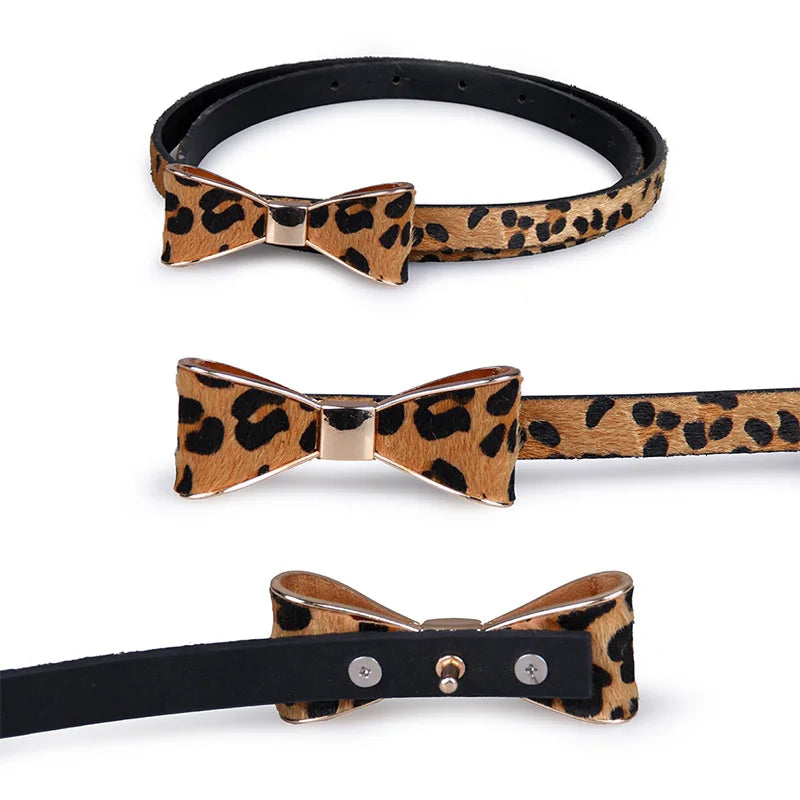 Women's PU Leather Adjustable Buckle Closure Leopard Pattern Belts