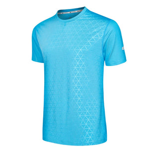 Men's Spandex O-Neck Short Sleeves Printed Pattern Sport T-Shirt