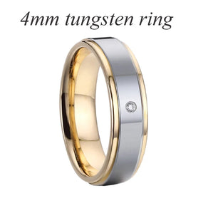 Men's Tungsten Cubic Zirconia Bezel Setting Geometric Shape Ring