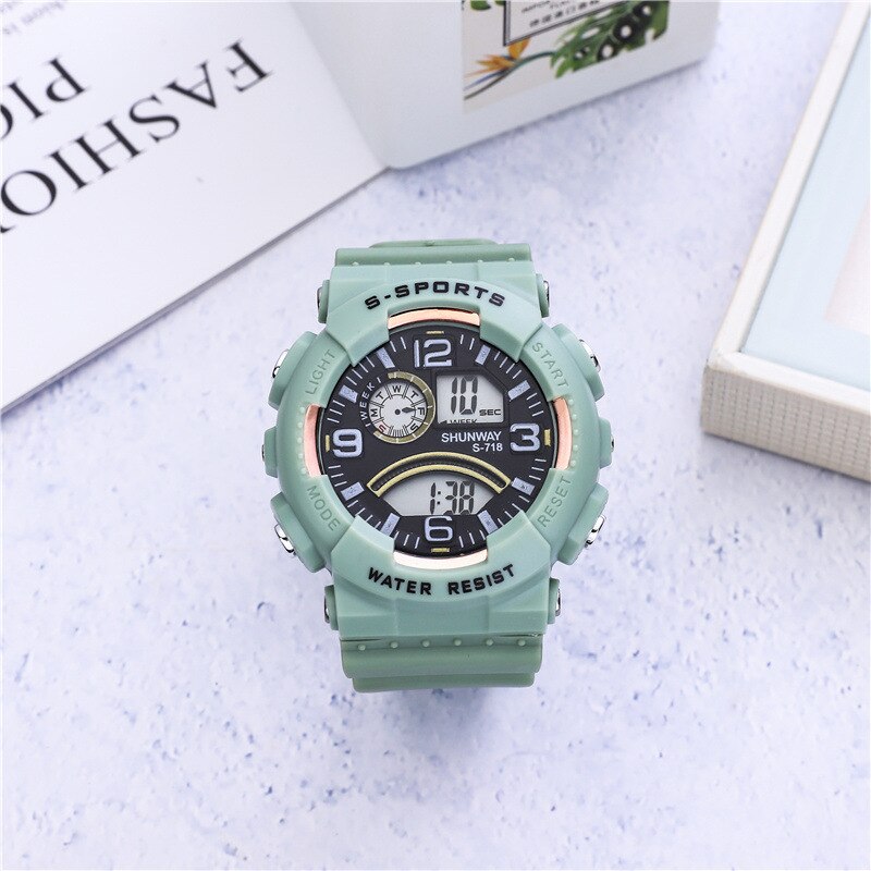 Men's Alloy Case Luminous Multifunction Electronic Trendy Watch