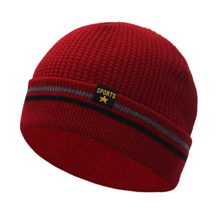 Men's Acrylic Skullies Beanies Striped Pattern Casual Warm Cap