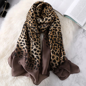 Women's Arabian Polyester Neck Wrap Leopard Pattern Trendy Hijabs