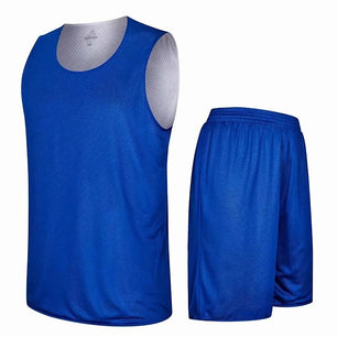 Men's Polyester O-Neck Sleeveless Solid Breathable Sports Set